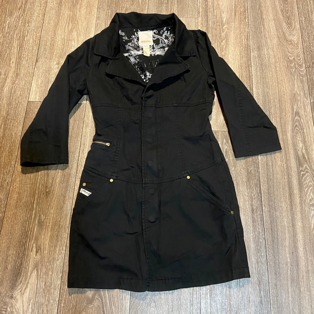 🔥Sexy Vintage Black Stretch Denim Diesel Mini Dress, XS/S